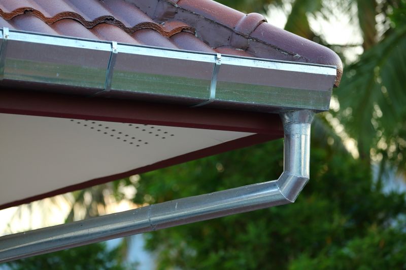 Metal Gutter System on Roof